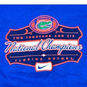 Nike Womens Florida Gators 2006 National Champions Blue T-Shirt S UF Football